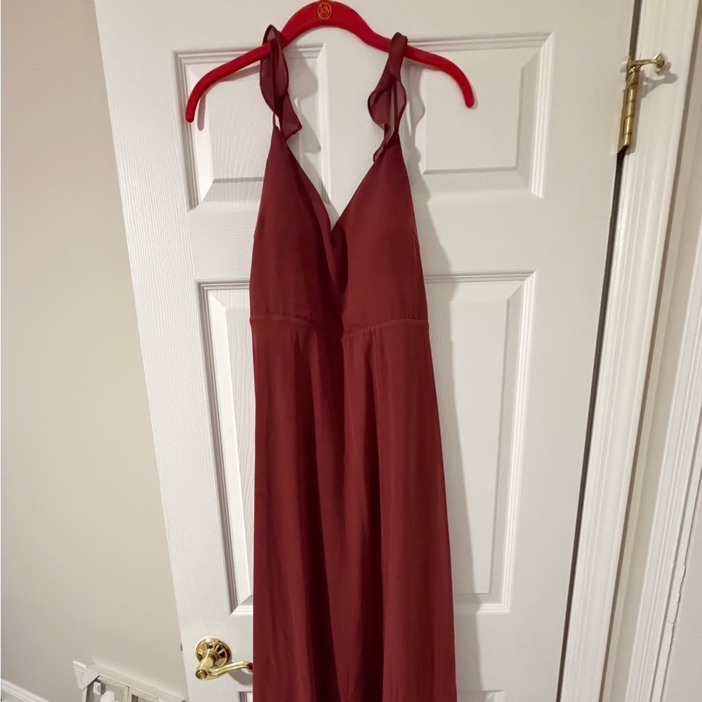Halter Maxi Dress in Deep Burgundy